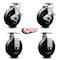 Service Caster 6 Inch Polyolefin Caster Set with Ball Bearings 2 Brakes 2 Rigid SCC SCC-20S620-POB-TLB-2-R-2 - alternate 6